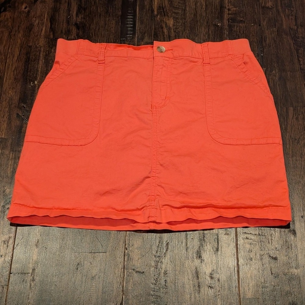 Lee Skort Womens 12 Coral Regular Fit Mid Rise Built-In Shorts Stretch 33x17